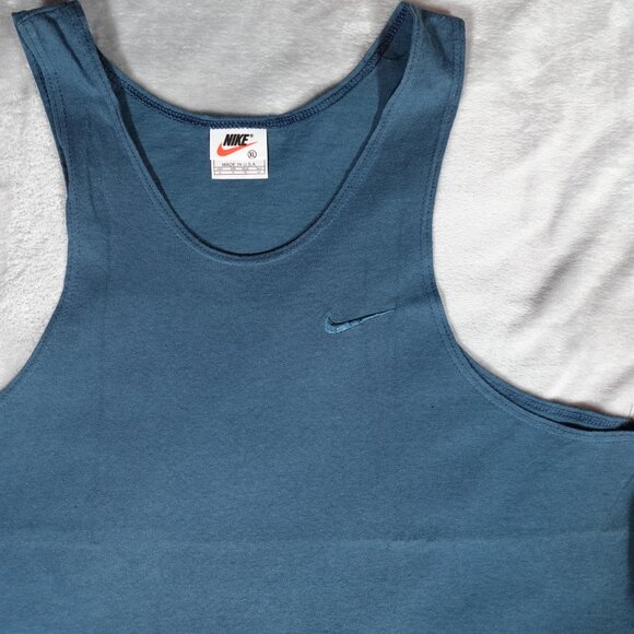 Nike Other - Vintage Nike Swoosh Tank Top T Shirt Mens XL Dark Teal Blue Made In USA 90s